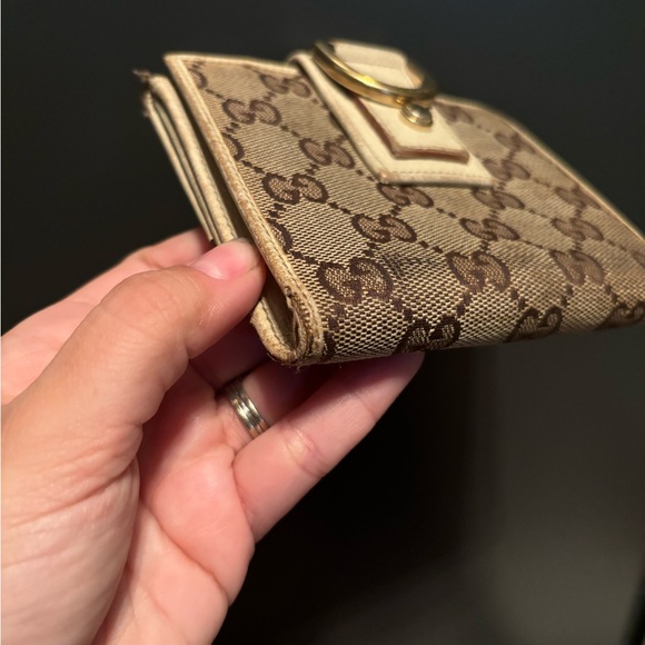 Vintage Gucci Beige D-Ring Canvas Wallet - Picture 7 of 10